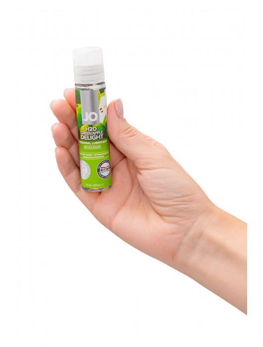 Смазка с ароматом яблока JO Flavored  Green Apple H2O - 30 мл. - System JO - купить с доставкой в Ростове-на-Дону