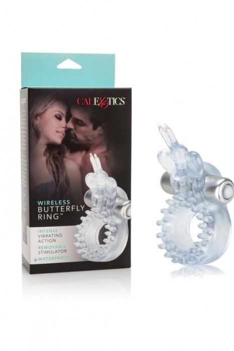 Прозрачное эрекционное кольцо с вибрацией Wireless Butterfly Ring - California Exotic Novelties - в Ростове-на-Дону купить с доставкой
