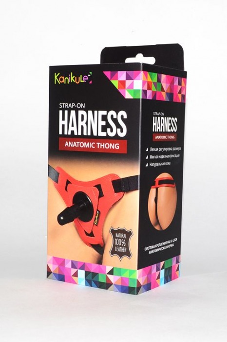 Красно-черные трусики с плугом Kanikule Strap-on Harness Anatomic Thong - Kanikule - купить с доставкой в Ростове-на-Дону