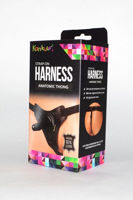 Кожаные трусики с плугом Kanikule Leather Strap-on Harness Anatomic Thong - Kanikule - купить с доставкой в Ростове-на-Дону