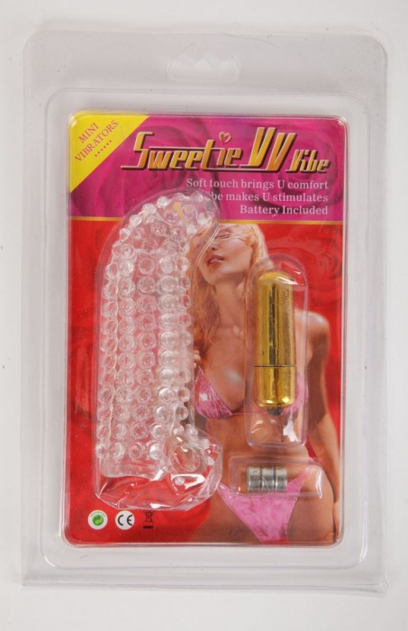 Закрытая вибронасадка с загнутым кончиком и пупырышками - White Label - в Ростове-на-Дону купить с доставкой