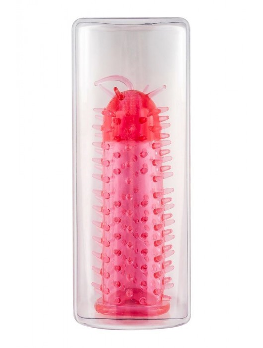 Красная закрытая насадка с шипами разной длины - 12,5 см. - White Label - в Ростове-на-Дону купить с доставкой