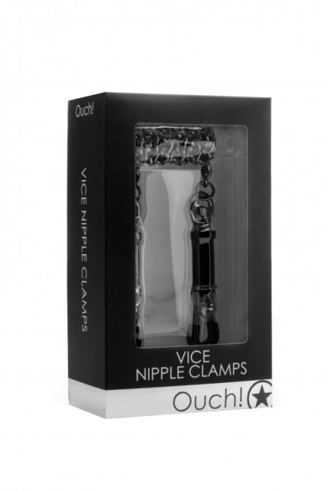 Чёрные зажимы для сосков Vice Nipple Clamps - Shots Media BV - купить с доставкой в Ростове-на-Дону
