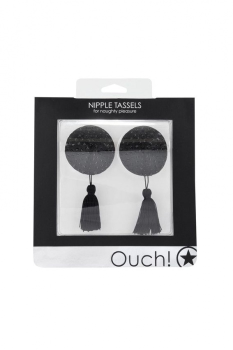 Чёрные круглые пестисы Nipple Tassels Round - Shots Media BV купить с доставкой