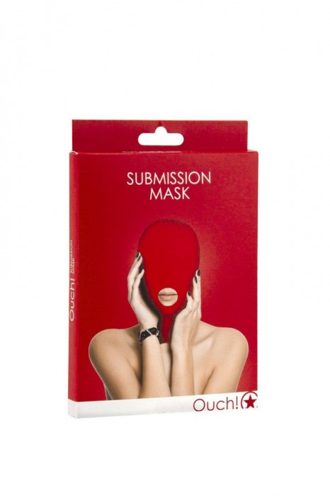Красная маска на голову с прорезью для рта Submission Mask - Shots Media BV - купить с доставкой в Ростове-на-Дону