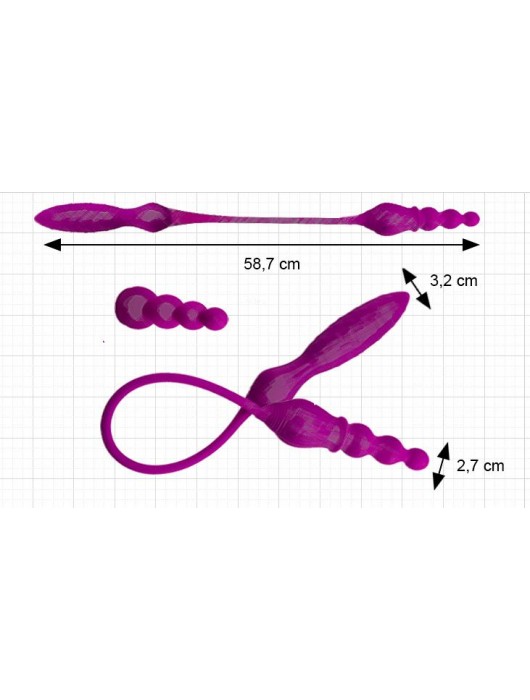 Двухсторонний гибкий вибромассажер 2X+LRS с дистанционным управлением - Adrien Lastic
