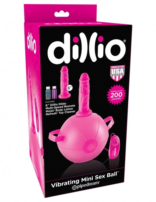 Розовый надувной мяч с вибронасадкой Vibrating Mini Sex Ball - 15,2 см. - Pipedream - купить с доставкой в Ростове-на-Дону