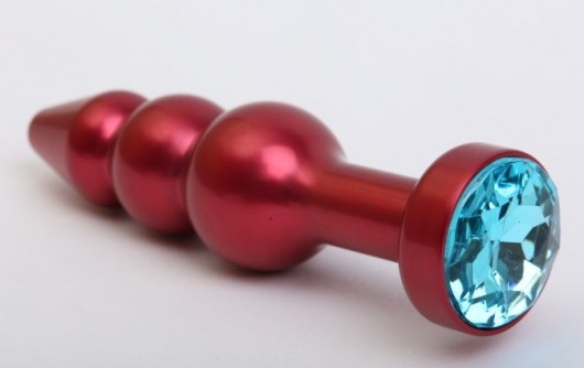 Красная анальная ёлочка с голубым кристаллом - 11,2 см. - 4sexdreaM - купить с доставкой в Ростове-на-Дону