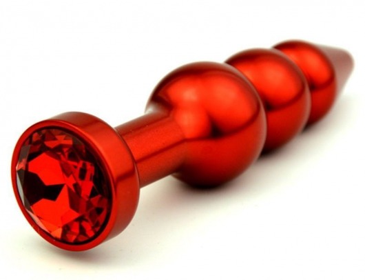 Красная анальная ёлочка с красным кристаллом - 11,2 см. - 4sexdreaM - купить с доставкой в Ростове-на-Дону