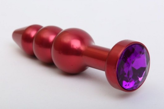 Красная анальная ёлочка с фиолетовым кристаллом - 11,2 см. - 4sexdreaM - купить с доставкой в Ростове-на-Дону