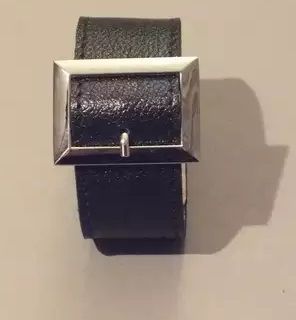 Чёрный браслет с квадратной пряжкой - Подиум - купить с доставкой в Ростове-на-Дону