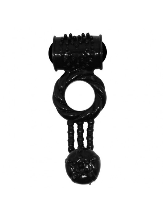 Чёрное эрекционное кольцо с 2 виброэлементами - Baile - в Ростове-на-Дону купить с доставкой