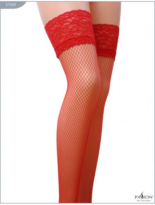 Чулки из мелкой сетки с кружевной резинкой - Passion купить с доставкой