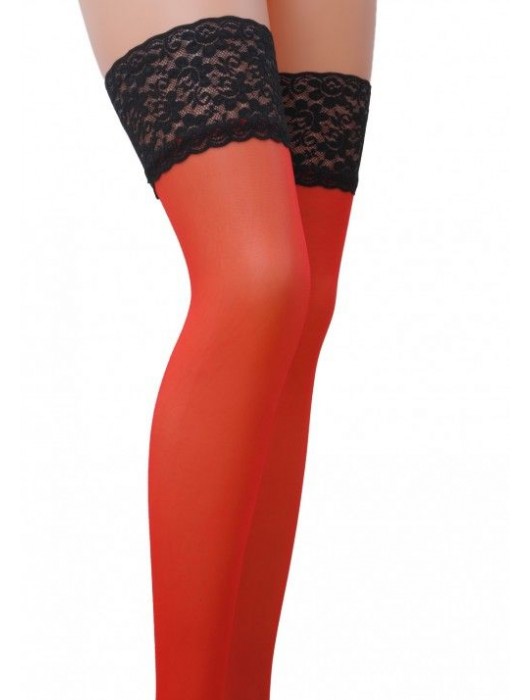 Чулки с контрастной кружевной резинкой - Passion купить с доставкой