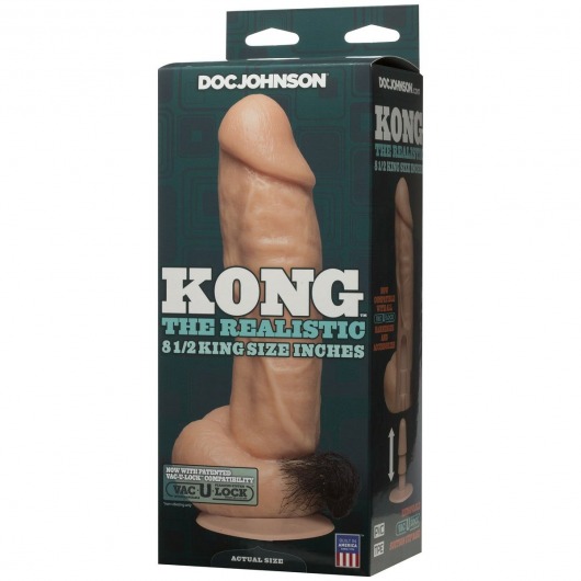 Фаллоимитатор Kong Realistic Cock with Removable Vac-U-Lock Suction Cup - 23,6 см. - Doc Johnson