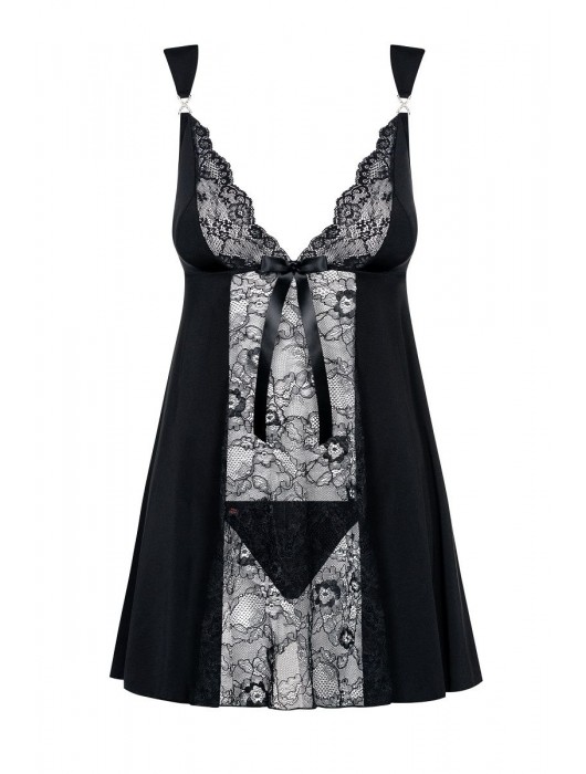 Элегантный бэби-долл Charmea с кружевами и бантиком на лифе - Obsessive купить с доставкой