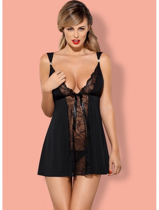 Элегантный бэби-долл Charmea с кружевами и бантиком на лифе - Obsessive купить с доставкой
