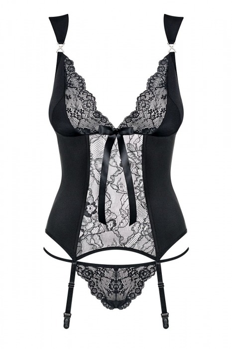 Чарующий корсаж Charmea с кружевами и бантом на лифе - Obsessive купить с доставкой