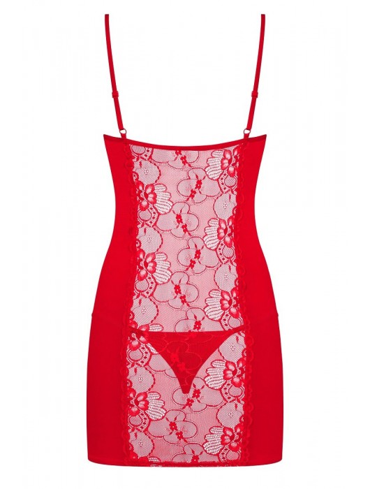 Алая сорочка Heartina с кружевами - Obsessive купить с доставкой