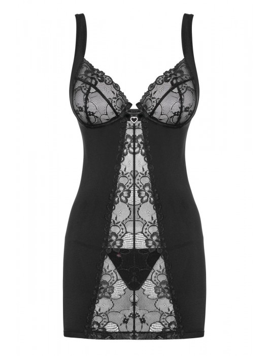 Алая сорочка Heartina с кружевами - Obsessive купить с доставкой