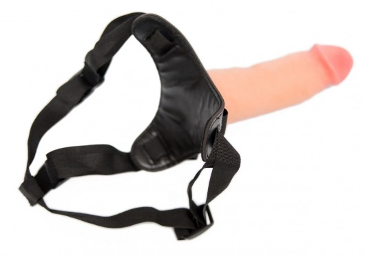 Страпон с реалистичной насадкой с вибрацией - 18 см. - Пикантные штучки - купить с доставкой в Ростове-на-Дону