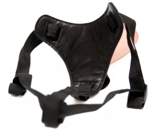 Страпон с реалистичной насадкой с вибрацией - 18 см. - Пикантные штучки - купить с доставкой в Ростове-на-Дону