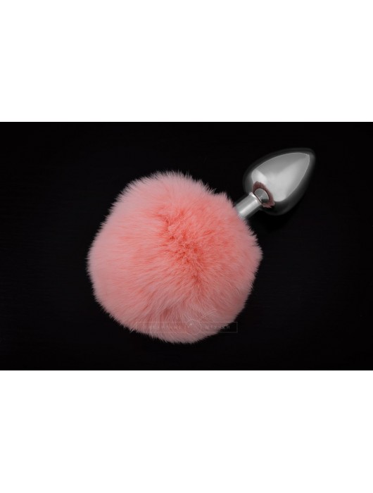 Маленькая серебристая пробка с пушистым розовым хвостиком - Пикантные штучки