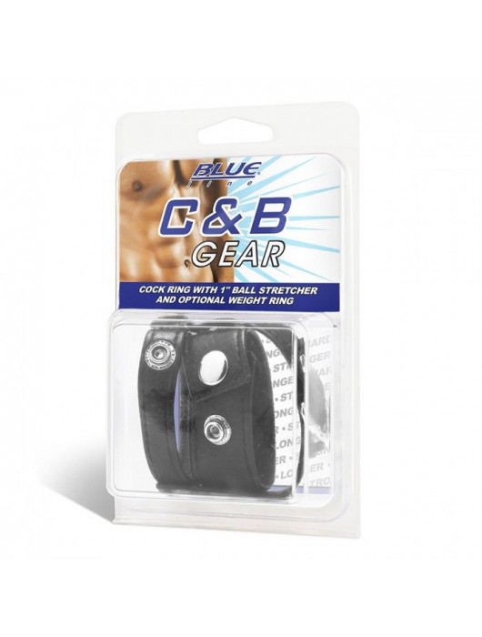 Утяжка для мошонки и пениса Cock Ring With 1  Ball Stretcher And Optional Weight Ring - BlueLine - купить с доставкой в Ростове-на-Дону