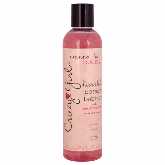 Съедобный гель для душа с феромонами PASSION BUBBLES с ароматом ванили и мяты - 237 мл. - Crazy Girl - купить с доставкой в Ростове-на-Дону