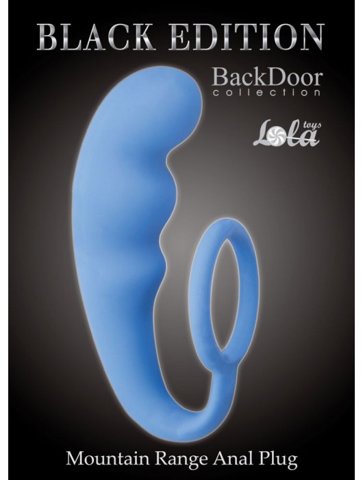 Голубое эрекционное кольцо с анальным стимулятором Mountain Range Anal Plug - Lola Games - в Ростове-на-Дону купить с доставкой