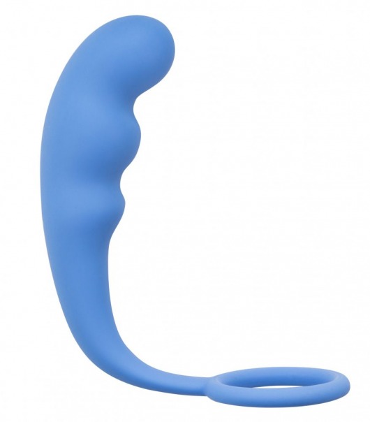 Голубое эрекционное кольцо с анальным стимулятором Mountain Range Anal Plug - Lola Games - в Ростове-на-Дону купить с доставкой