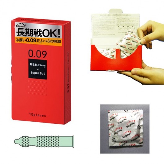 Презервативы Sagami Dots с точками - 10 шт. - Sagami - купить с доставкой в Ростове-на-Дону