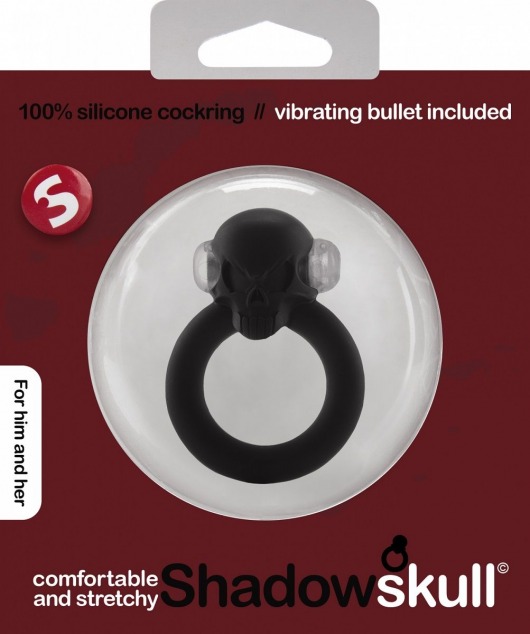 Чёрное виброкольцо Shadow Skull Cockring с черепом - Shots Media BV - в Ростове-на-Дону купить с доставкой