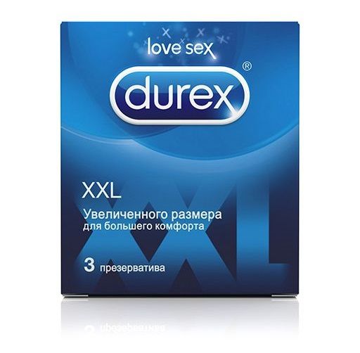 Презервативы увеличенного размера Durex XXL - 3 шт. - Durex - купить с доставкой в Ростове-на-Дону