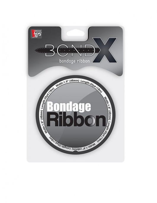 Чёрная лента для связывания BONDX BONDAGE RIBBON - 18 м. - Dream Toys - купить с доставкой в Ростове-на-Дону