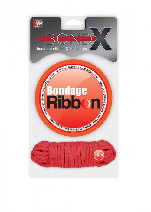 Набор для фиксации BONDX BONDAGE RIBBON   LOVE ROPE: красная лента и веревка - Dream Toys - купить с доставкой в Ростове-на-Дону