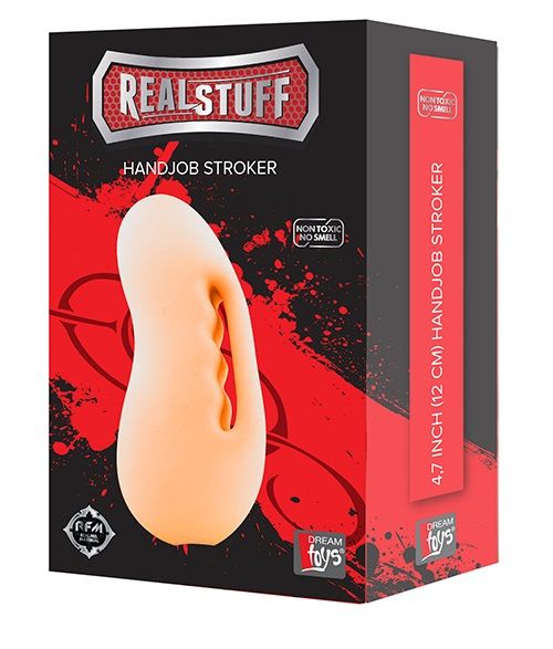 Телесный мастурбатор с удобным углублением под пальцы REALSTUFF MASTURBATOR FLESH - Dream Toys - в Ростове-на-Дону купить с доставкой