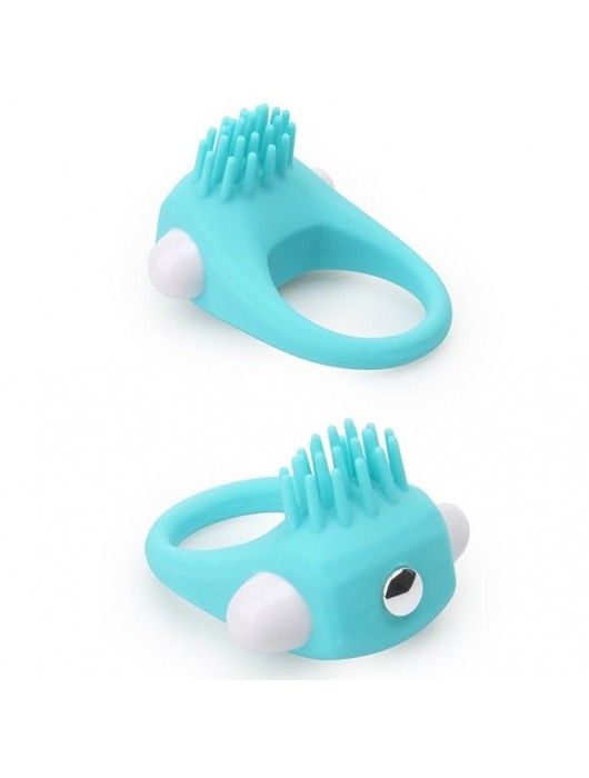 Голубое эрекционное кольцо с щеточкой LIT-UP SILICONE STIMU RING 5 - Dream Toys - в Ростове-на-Дону купить с доставкой