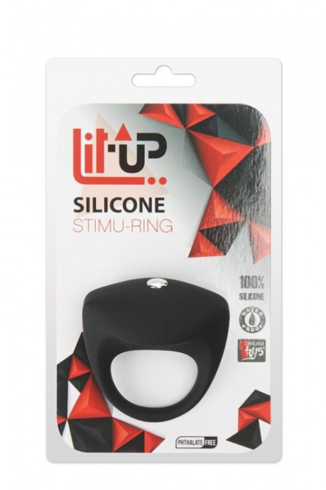 Чёрное эрекционное кольцо LIT-UP SILICONE STIMU RING 8 - Dream Toys - в Ростове-на-Дону купить с доставкой