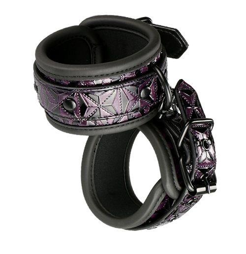 Фиолетово-чёрные наручники BLAZE HANDCUFF PURPLE - Dream Toys - купить с доставкой в Ростове-на-Дону