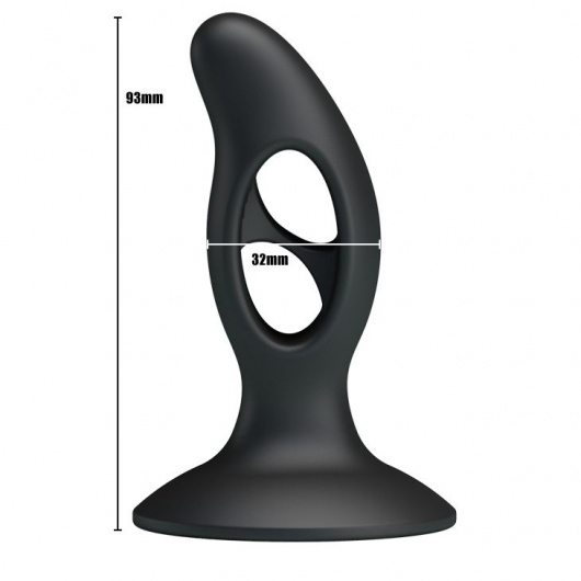 Чёрный массажёр простаты Silicone Butt Plug - 9,3 см. - Baile