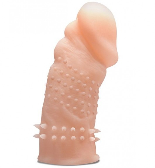 Телесная насадка с точками и шипами Performance Studded Sleeve - 14,6 см. - Blush Novelties - в Ростове-на-Дону купить с доставкой