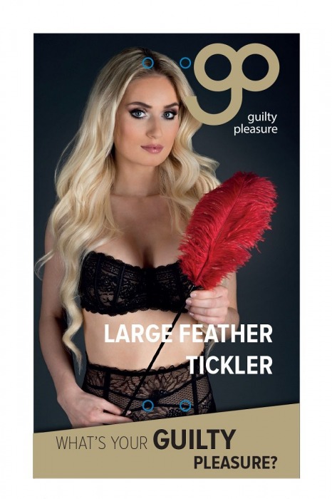 Стек с большим красным пером Large Feather Tickler - 65 см. - Blush Novelties - купить с доставкой в Ростове-на-Дону