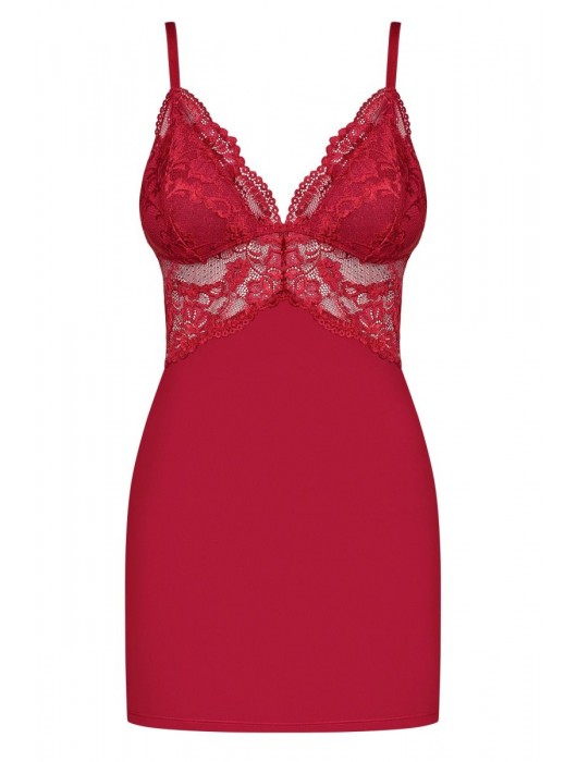 Облегающая сорочка с кружевами на лифе - Obsessive купить с доставкой