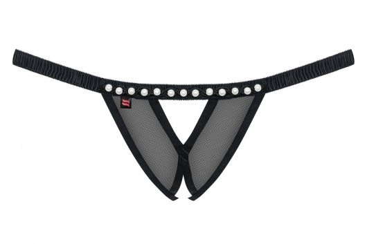 Открытые трусики-стринги с бусинками - Obsessive купить с доставкой