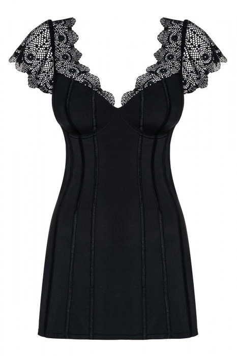 Сорочка Moketta с ажурным верхом (большой размер) - Obsessive купить с доставкой