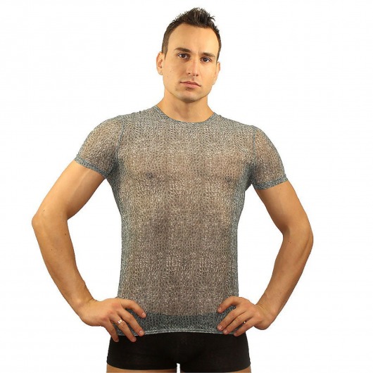 Серая мужская футболка в облипку - Romeo Rossi купить с доставкой