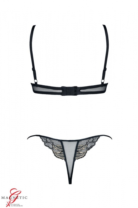 Чёрный полупрозрачный комплект Alix с кружевами - Demoniq купить с доставкой