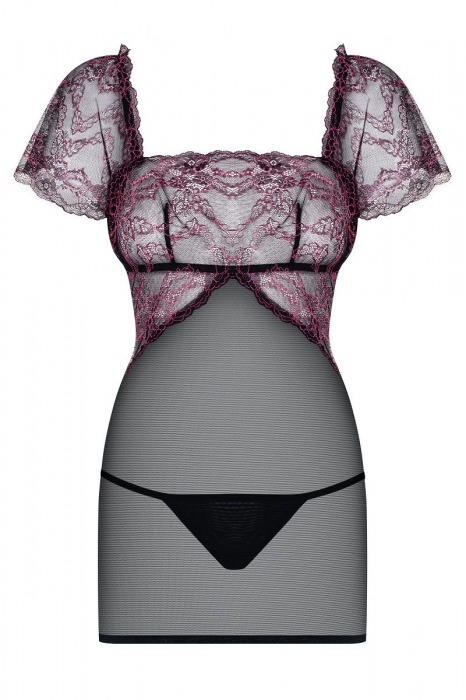 Обворожительная сорочка Sedusia с кружевными рукавчиками - Obsessive купить с доставкой