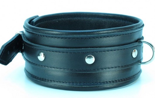Ошейник из гладкой кожи - БДСМ Арсенал - купить с доставкой в Ростове-на-Дону